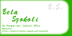 bela szokoli business card